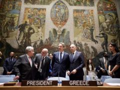 Unsere Fotos (© Eurokinissi) zeigten Premierminister Kyriakos Mitsotakis am Dienstag (20.5.) in New York.